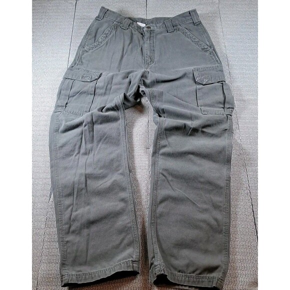 Carhartt Cargo Pants Mens 34x32 GREEN  B182 DMS Dungaree Fit Workwear Utility - Picture 1 of 7